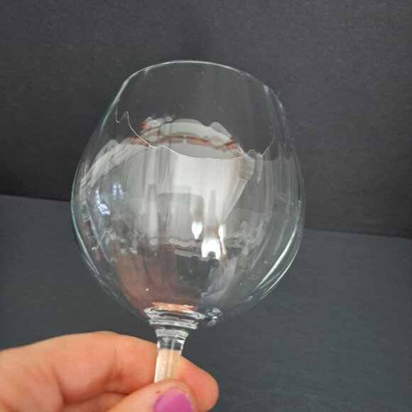 Crate & Barrel Natalie Water Goblet 7.5" Optic Bowl Blown Glass 2001 Vintage - Picture 5 of 7